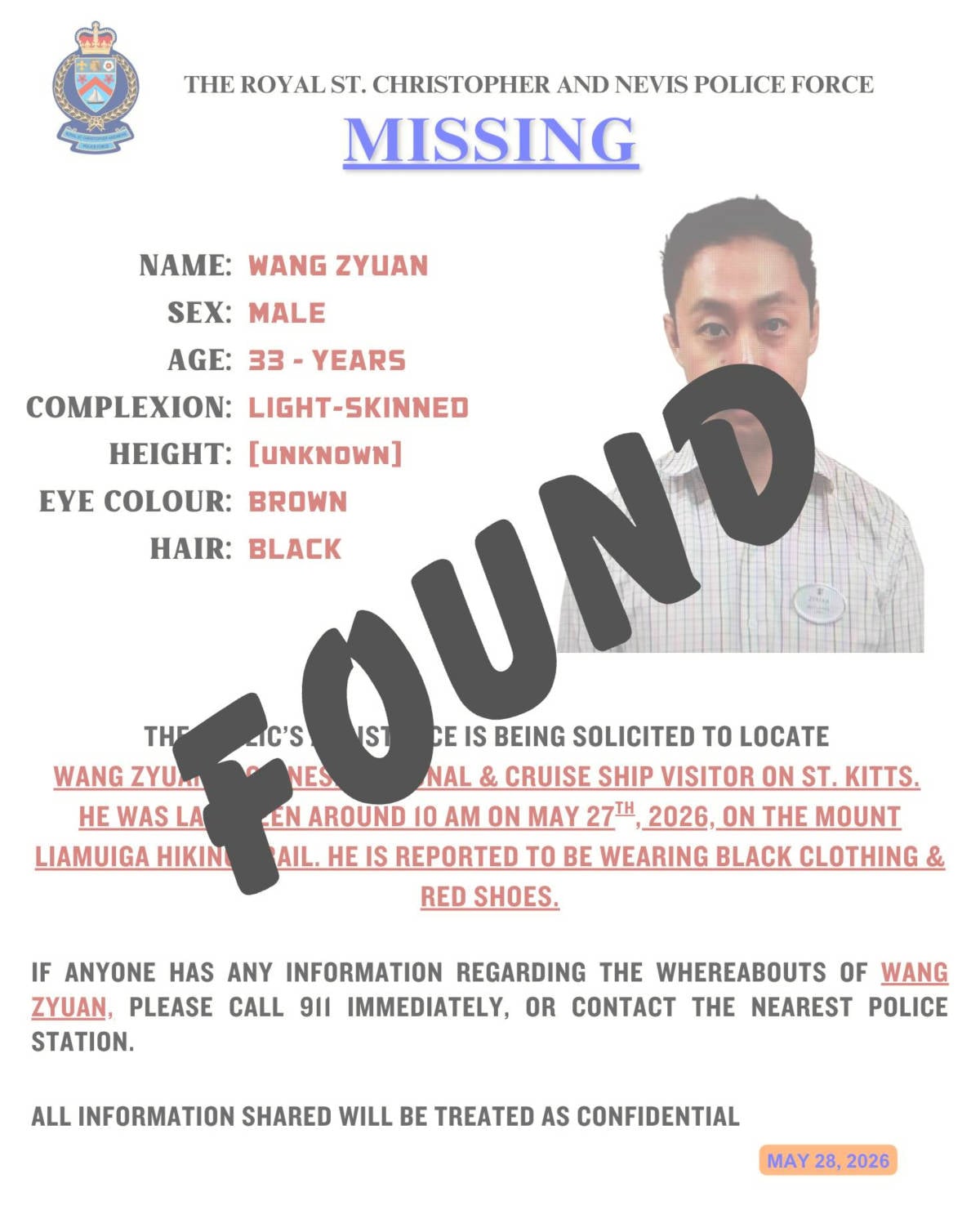 Cruise Hiker Found