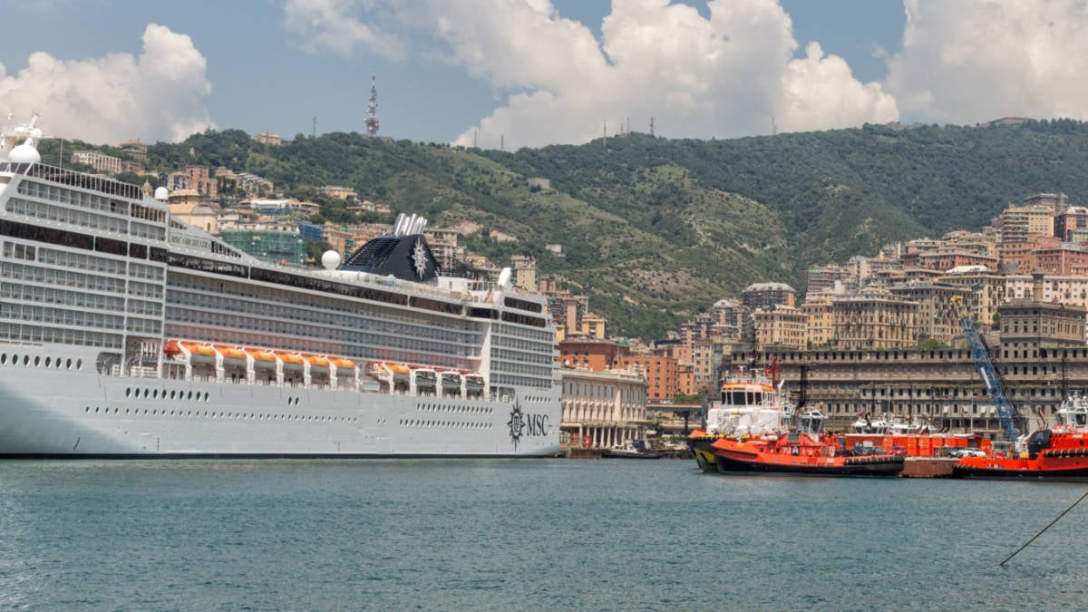 MSC Cruise Ship in Genoa, Italy