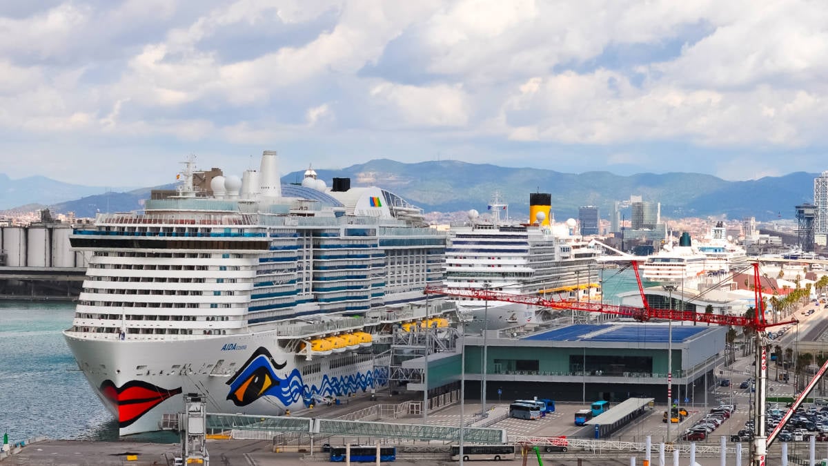 Cruise Ships At Port of Barcelona