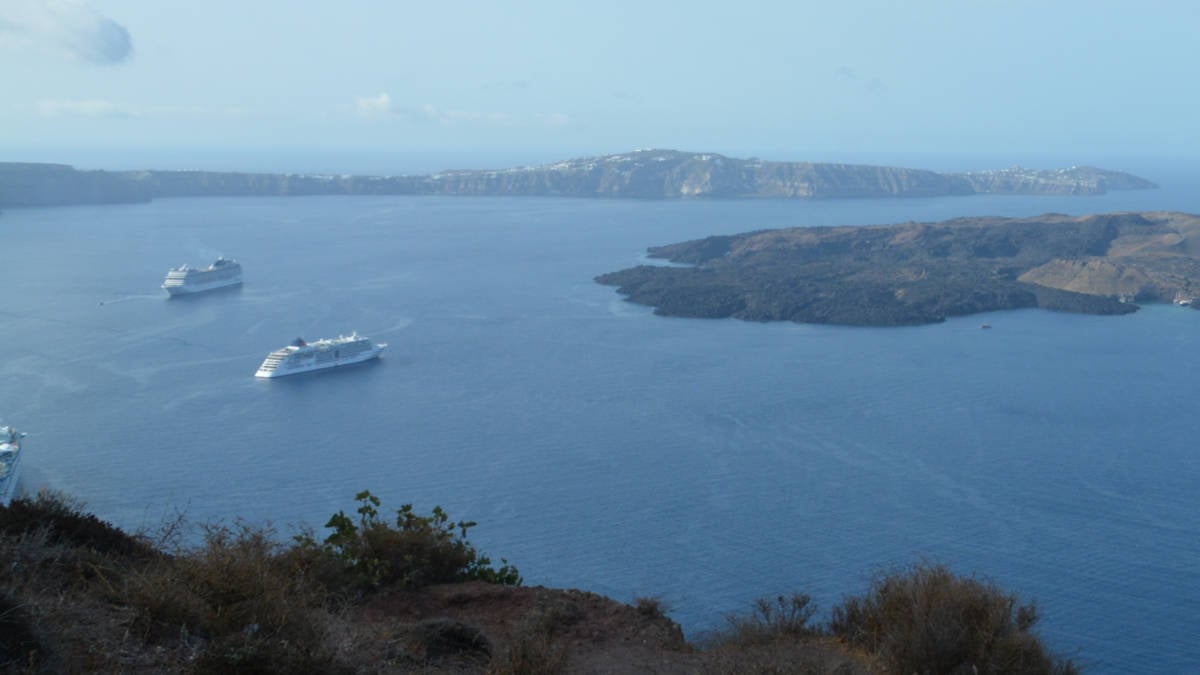 Cruise Ships in Santorini