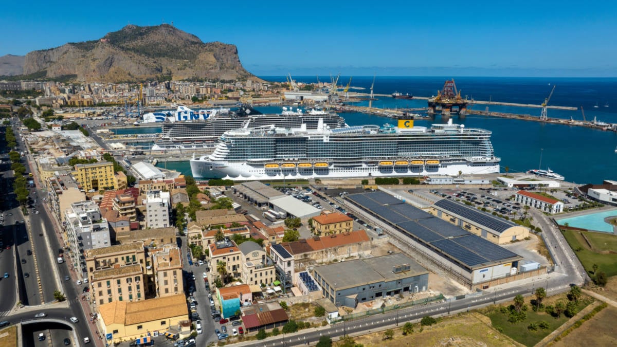 Cruise Ships Docked in Palermo, italy