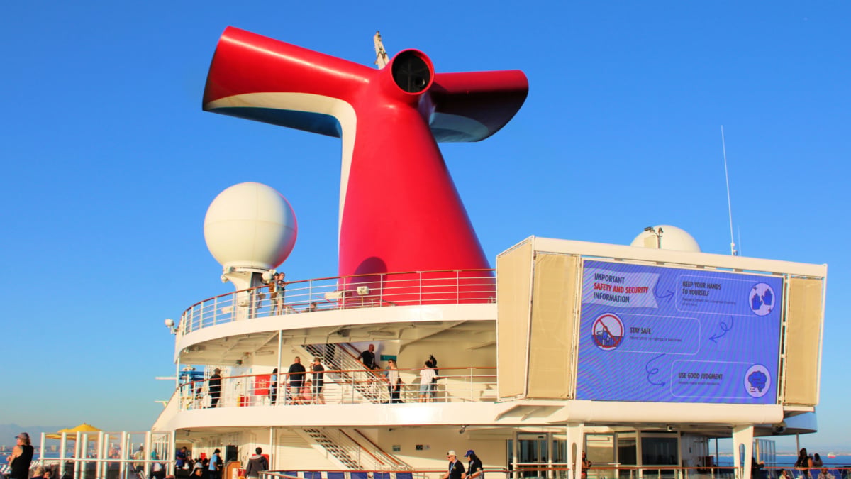 Carnival Cruise Ship Open Deck and Funnel