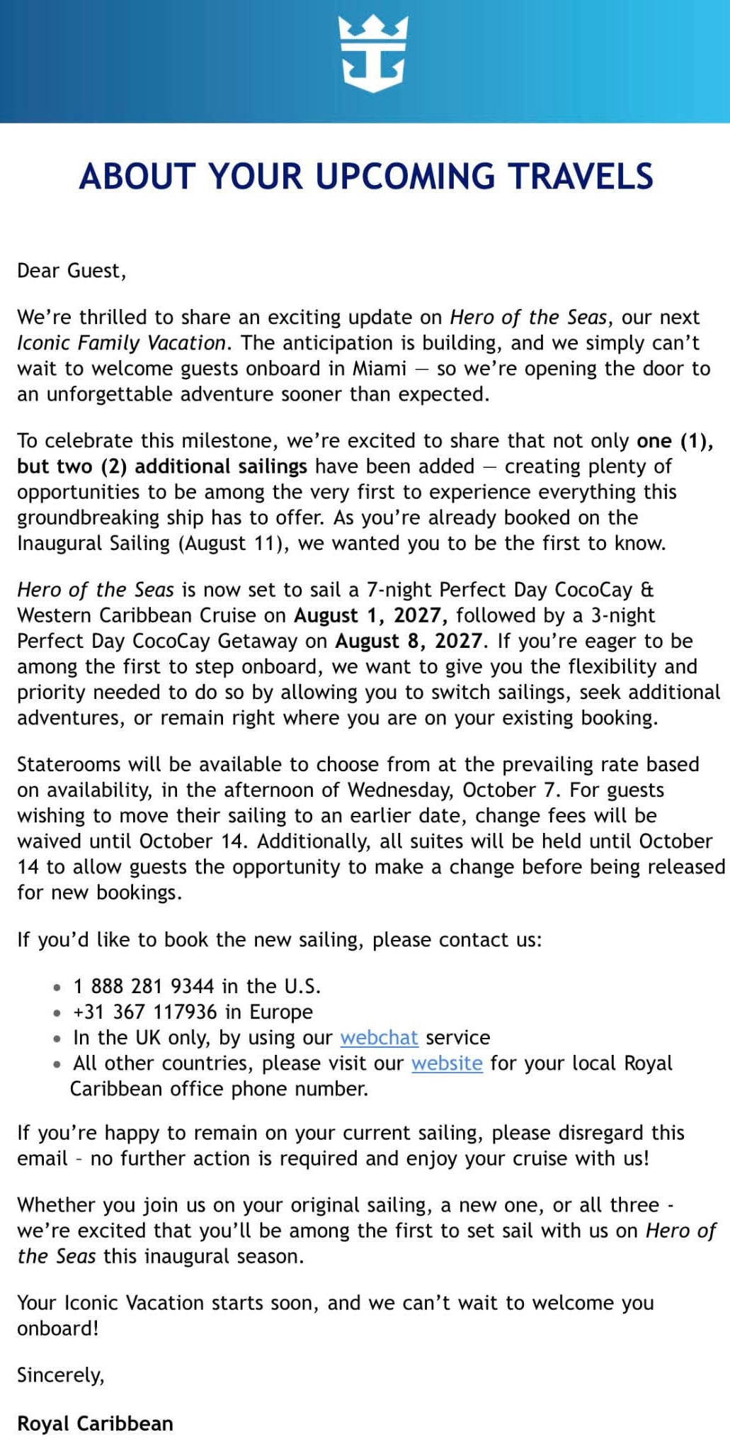 Hero of the Seas Letter