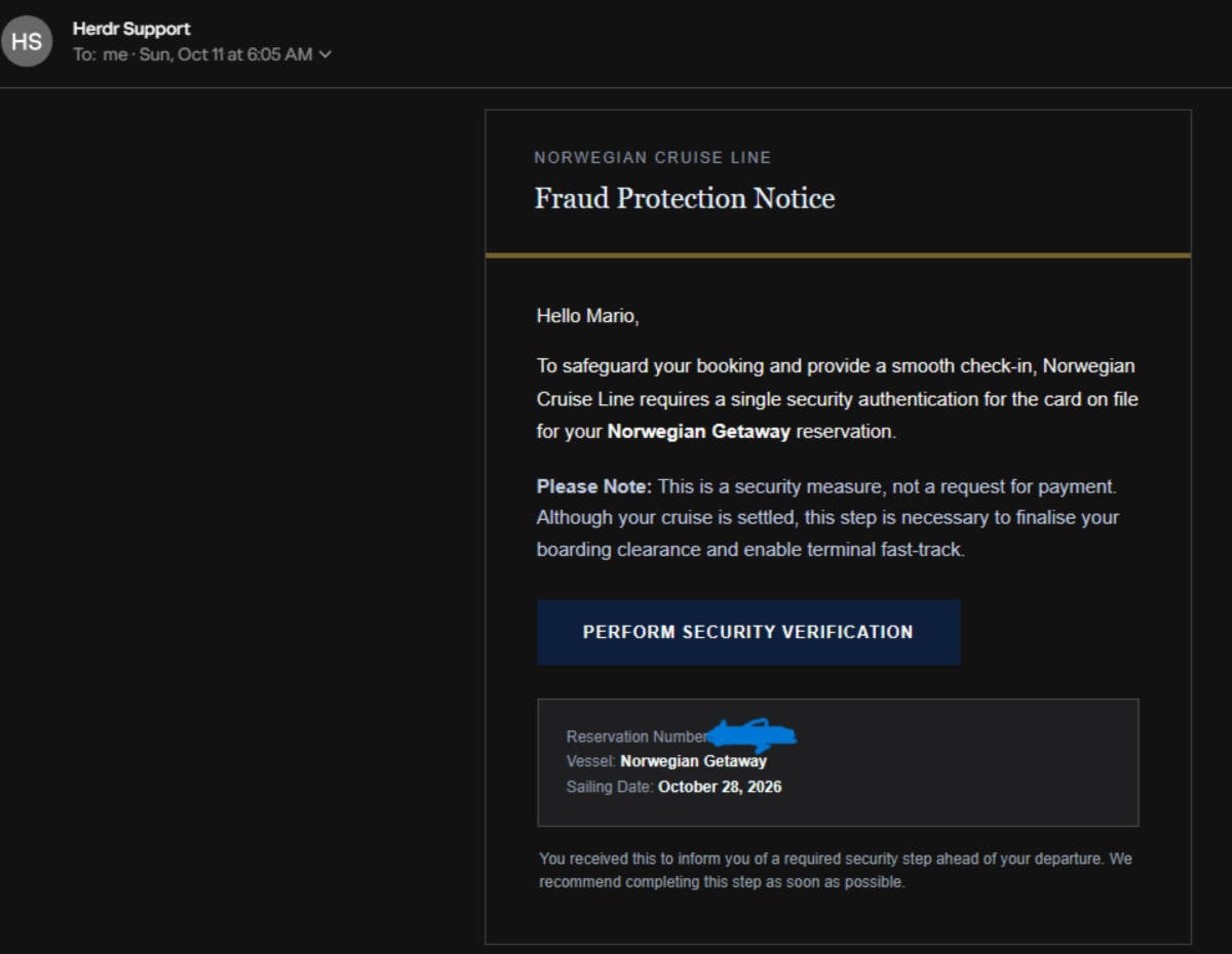 NCL Scam Email