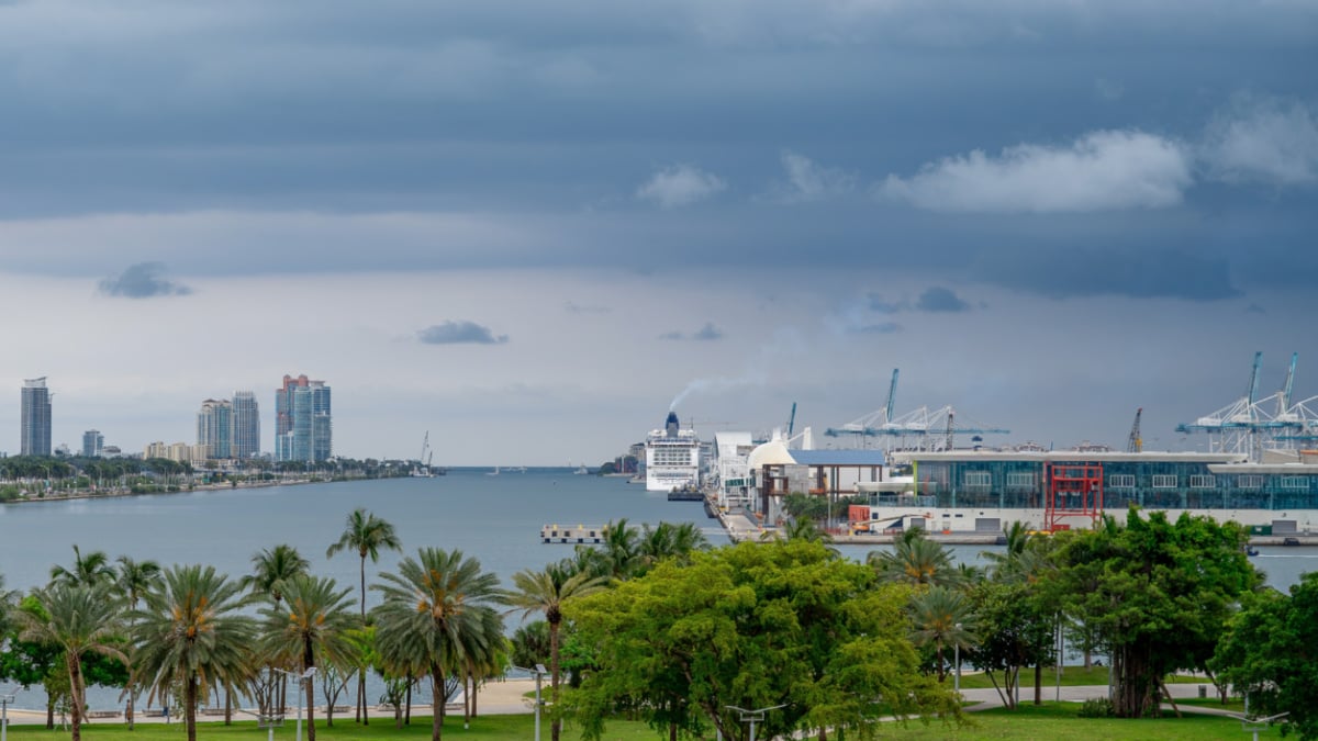 Dark Clouds Over PortMiami, Florida