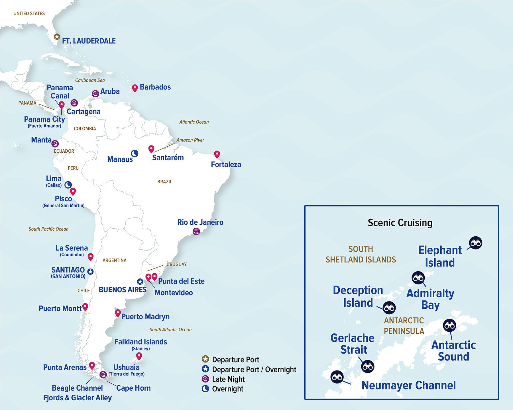 Princess Cruises Americas Map