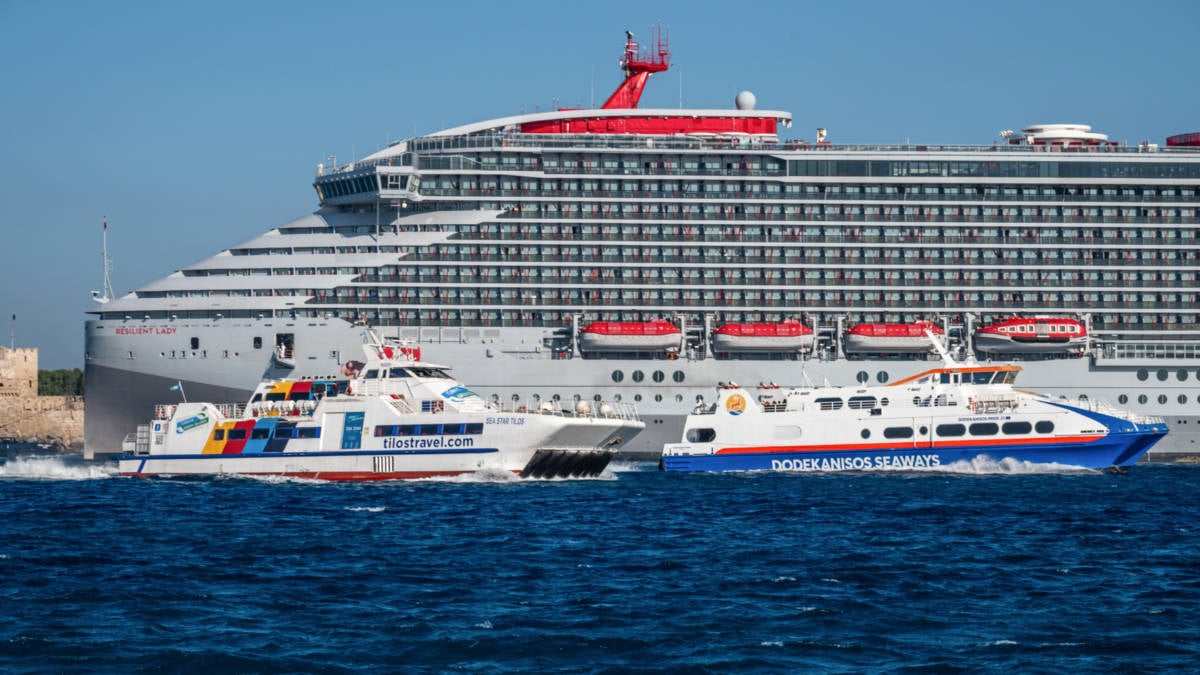 Scarlet Lady Docked in Rhodes