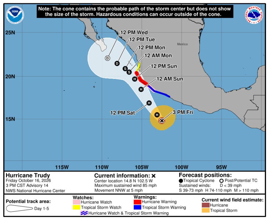 Hurricane Trudy Track